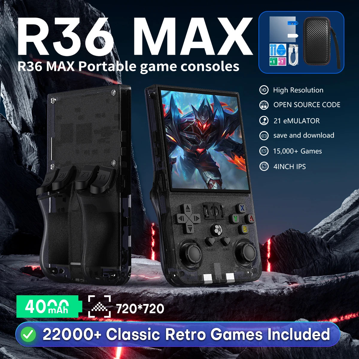 HaNa™ R36 Max Portable Game Console